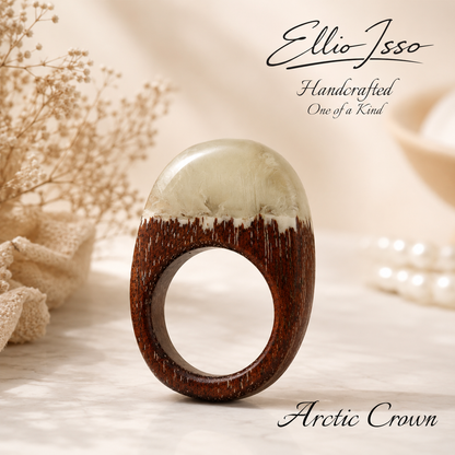 Ellio Isso "Arctic Crown" – Handcrafted Ice Crystal and Pure Strength Ring