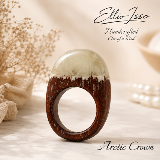 Ellio Isso "Arctic Crown" – Handcrafted Ice Crystal and Pure Strength Ring