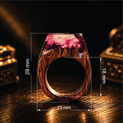 Ellio Isso "Crimson Blossom" – Handcrafted Romantic Tones and Passion Resin Ring