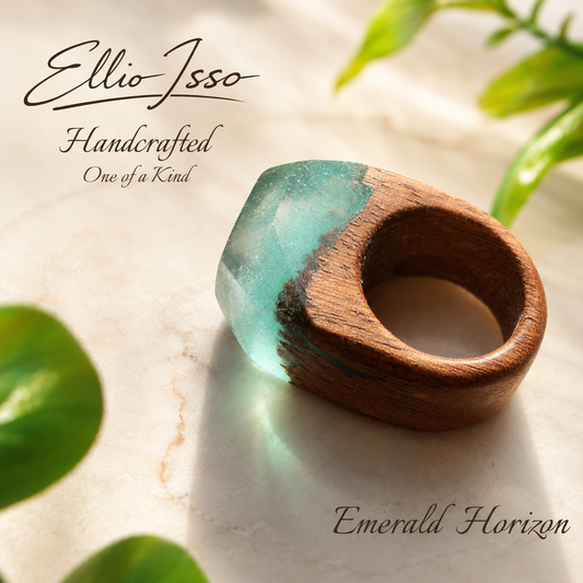 Ellio Isso "Emerald Horizon" – Handcrafted Pure Nature and New Beginnings Ring