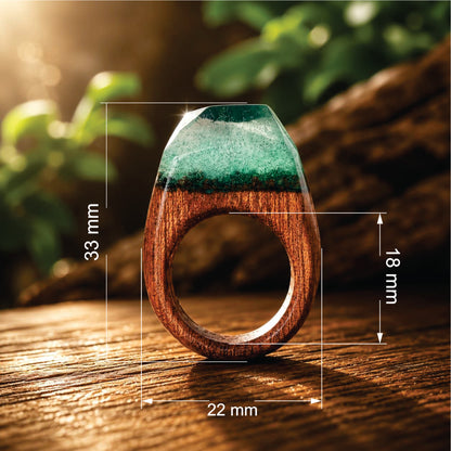 Ellio Isso "Emerald Horizon" – Handcrafted Pure Nature and New Beginnings Ring