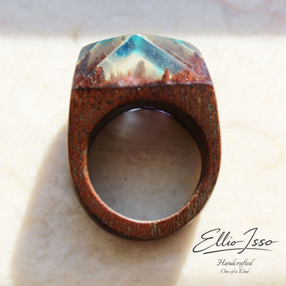 Ellio Isso "Ocean Sunset" – Handcrafted Infinite Sea and Sun Resonance Ring