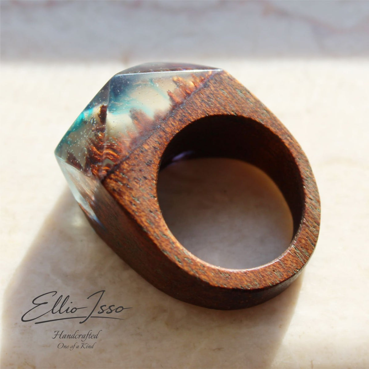 Ellio Isso "Ocean Sunset" – Handcrafted Infinite Sea and Sun Resonance Ring